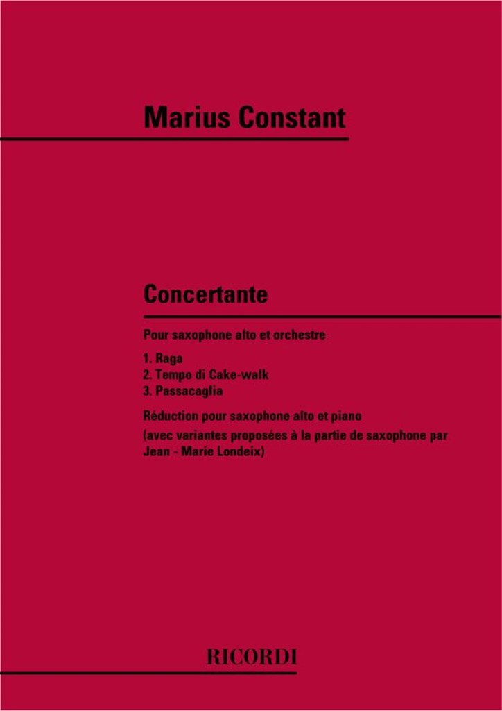 Concertante pour saxophone alto et orchestre